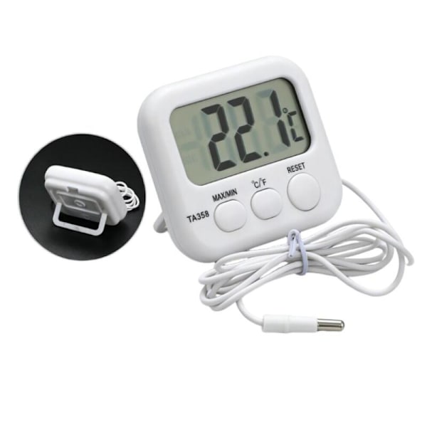 1 st Digital LCD Termometer Utomhus Inomhus Hygrometer Luftfuktighet Cl