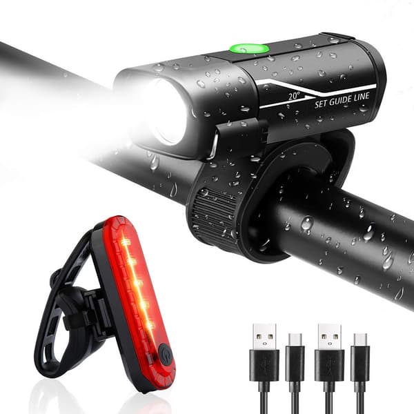 Cykelforlygter USB genopladelige cykellys Aluminium legering