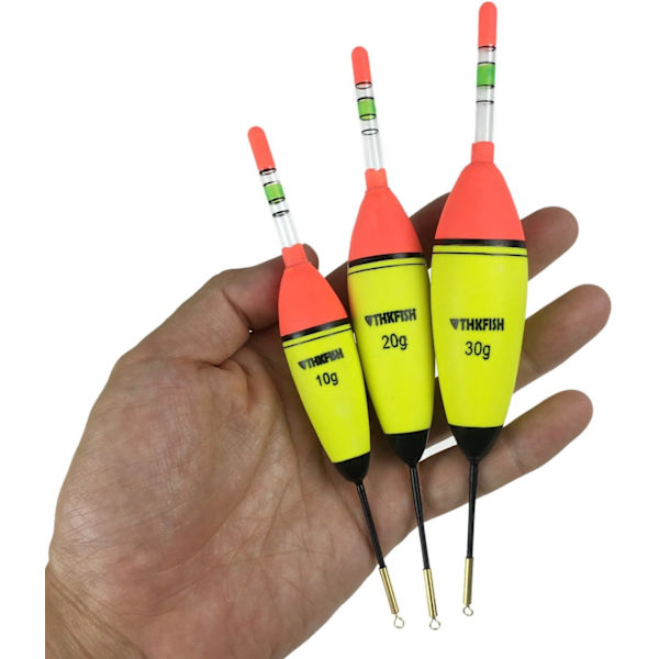 5 kpl kalastuspoijua ja poijua 10g + 8 kpl kalastusvalopistoketta