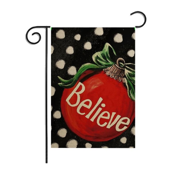 Polka Dot Believe Joulupuutarha Lippu 12x18 Tuumaa Kaksisivuinen