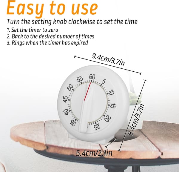 60 Minutters Timer, Mekanisk Kjøkken Timer, Bærbar Nedtelling Timer