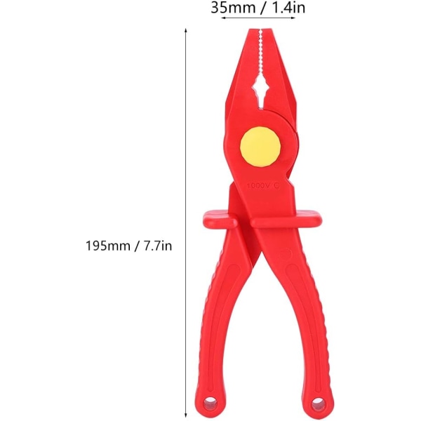 Plasttrådtang 1000V højspænding 7,7 tommer rødisoleret DXGHC
