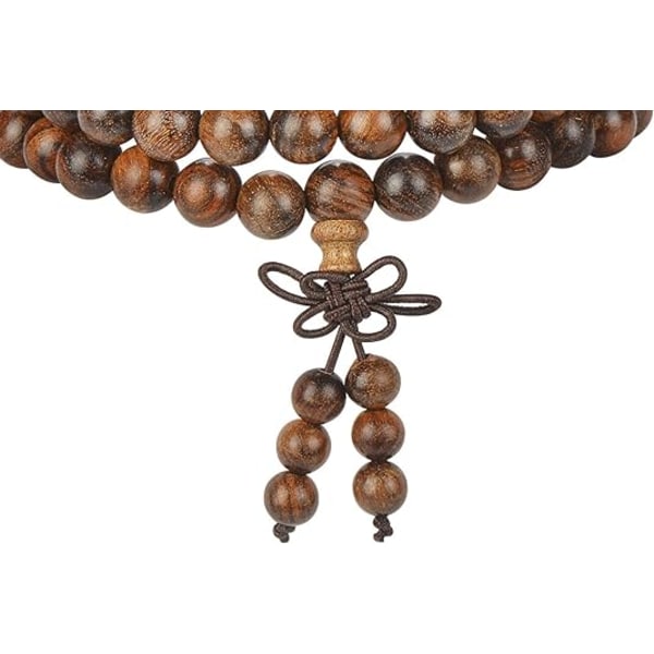 Gull-sandetre armbånd 8mm 108 stk. forsenket Buddha-perler for menn