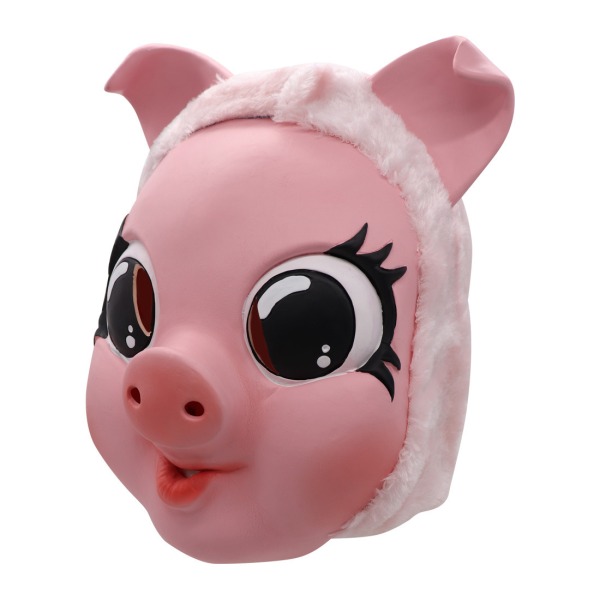 Kill Eve's movie headgear, pig head props, cute animals, latex ma