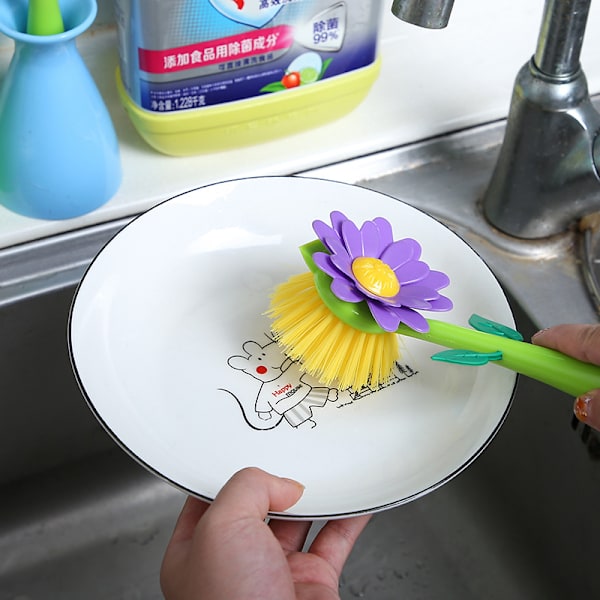 Långskaftad Diskborste Blomma Diskborste Återanvändbar Miljövänlig