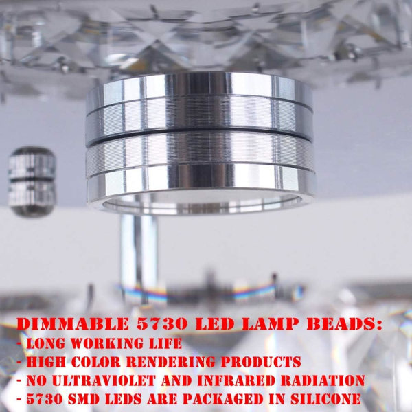 LED-taklampa, 16W kristallkrona, modern taklampa