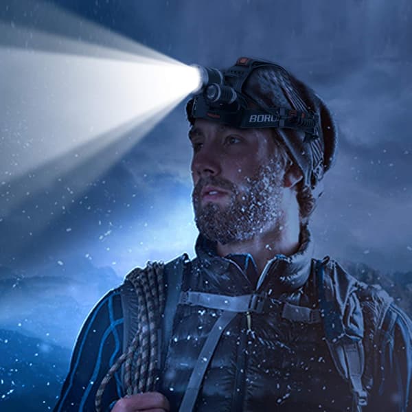 Ladesbar LED-hodelykt 5000 Lumen Super Lys med 4 Beste M