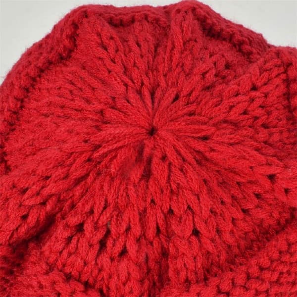 Dames Vinterhue Blomst Dekoration Hæklet Strik Beanie Visor
