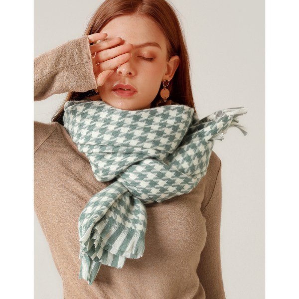 Dames Tartan Skjerf - Damer Vinter Lang Rutete Teppe Skjerf, Så