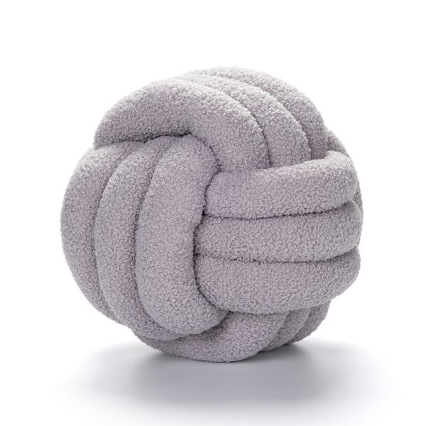 Myk Knott Pute Ball Rund Pute Puter, Grå 8,7'', Lammeull