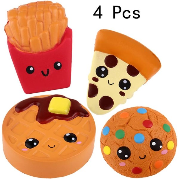 Squishies Stress Relief Legetøj Pommes Frites Kage Biscuit Pizza Gadgets Ser