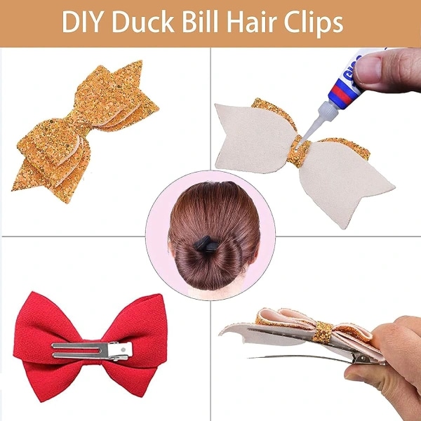 50 förpackningar DIY Curl Clips, Frisör Dubbla Prong Curl Silver Metall Alligator Clips Metall Krokodil Alligator Hårklämmor för Salo