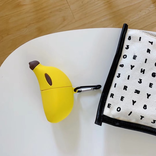 2 Stereoskopiska tecknade Banana AirPods för Apple hörlursskal