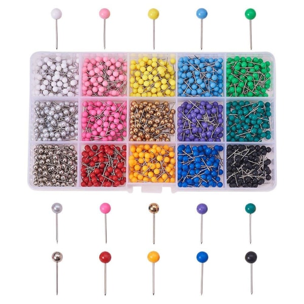 Ball nål skrivesaker kreativ 15 rutenett farge globe nål pin ba