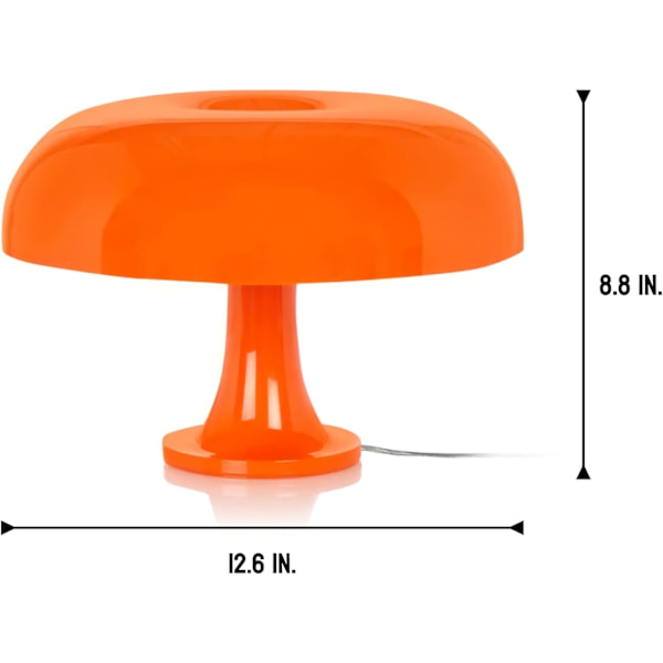 Orange Svampe Lampe til Rum Æstetisk Moderne Belysning til Soveværelse | Cool Retro Stueindretning (Orange)
