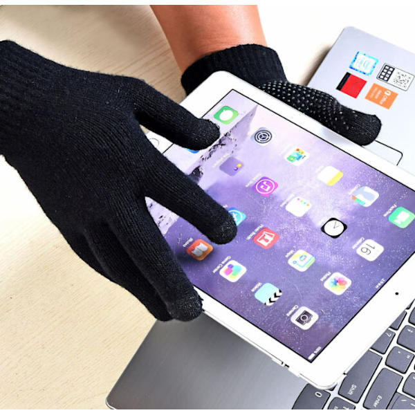 3 par tykke strikkede touch screen handsker til voksne i en
