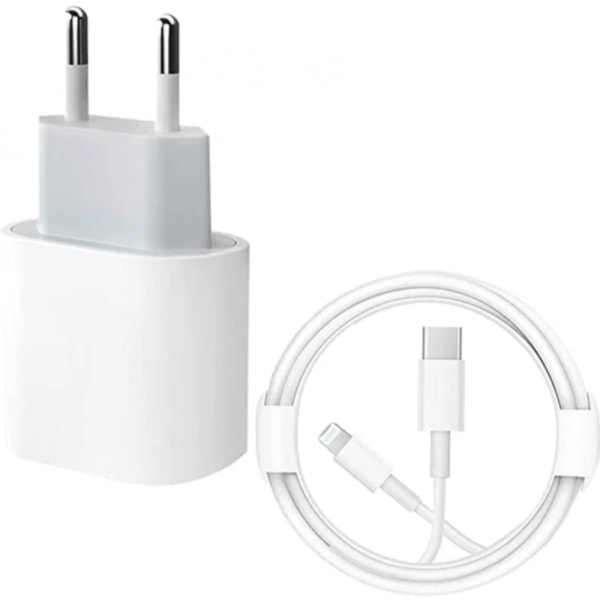 2-Pack - Charger for iPhone - Fast charger 20W with 1m cable silv