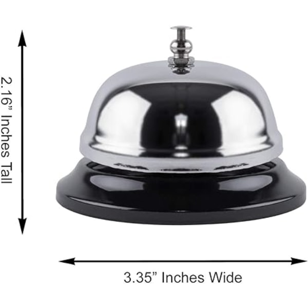 2-pakks Kallesignal for resepsjon 3,35 tommer sølvmetall anti-rust ring