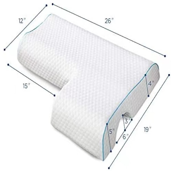 Buet kosepute, parpute med sakte tilbakespring og pustende minne skum, par kosepute for antitrykk H