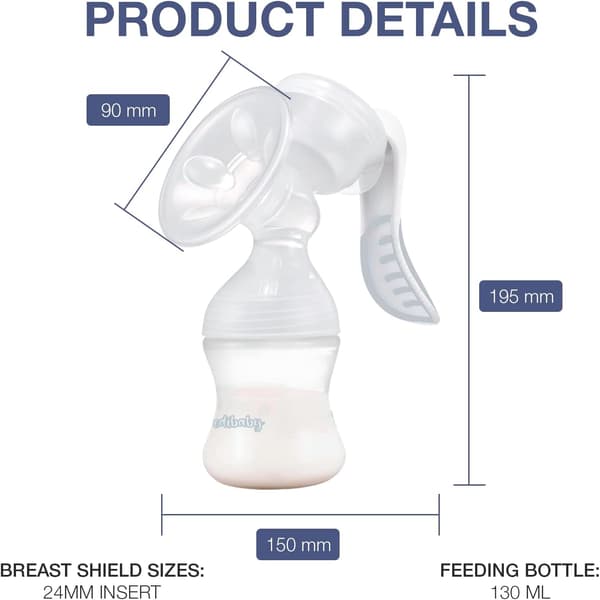 Manuell Brystpumpe, Amming, 130ml, Ergonomisk, Sklisikker, BP
