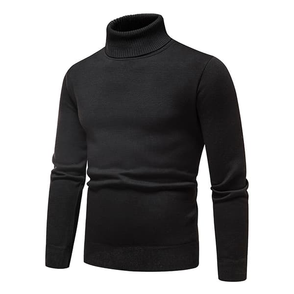 Herrar Pullover Tröja Tjock Tröja Enfärgad Hög Krage