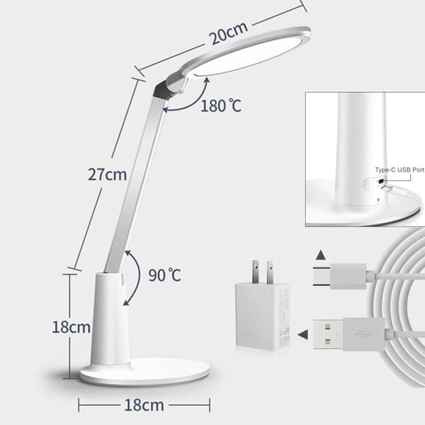 LED bordlampe med justerbar lysstyrke og dimmbar lysstyrke