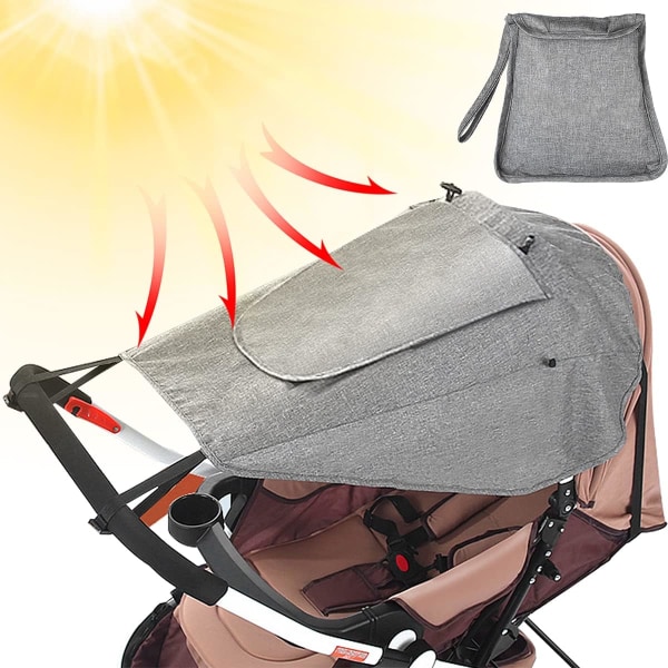 UV 50+ Protected Stroller Shade Segel: Universal dammtät, vindpr
