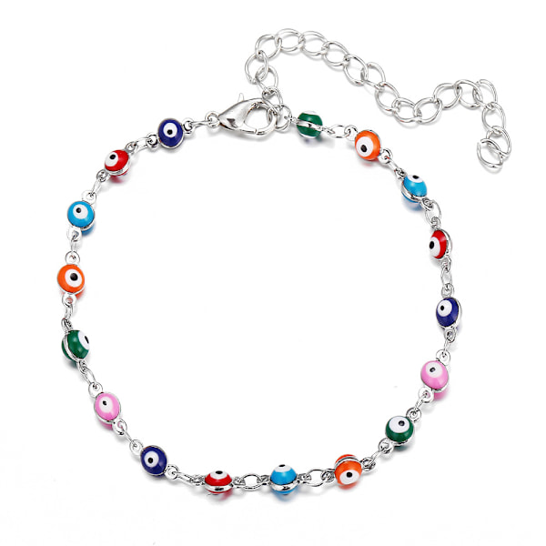 Boho Anklet (sølvfarvet) Fint Stjerne Ankel Ondt Øje Fod Armbånd Bea