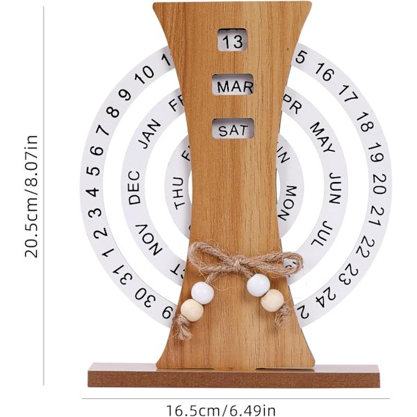 Evighetskalender, träskiveevighetskalender, träskivekalender, manuell roterande träblockkalender för