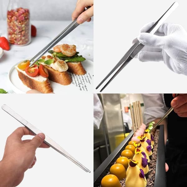 30 cm Multifunksjons Tang i Rustfritt Stål, Lange Rett BBQ Tang