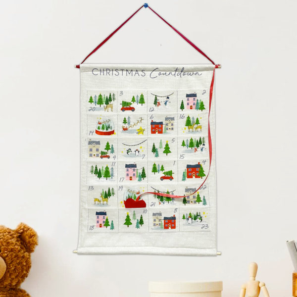Julepynt Julekalender Linstoffimitasjon Chr