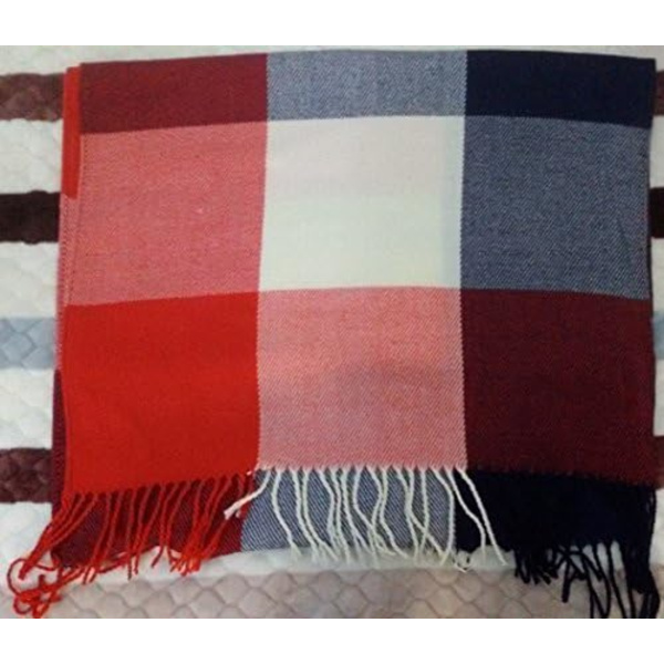 Sjal til kvinder vinter imitation cashmere plaid sjal mænd og kvinder