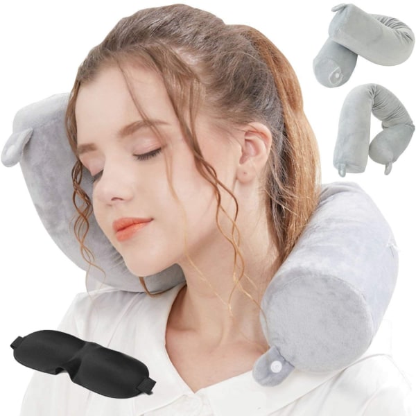 Flyrejsepude, 100% Pure Memory Foam Travel Neck Pille