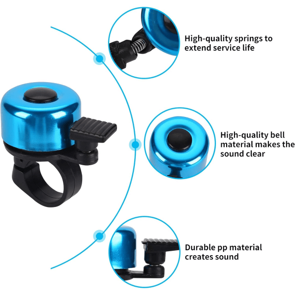 Cykelklokke, 2 stk. Mini Cykelklokke med Klar og Høj Lyd, Mini Bi