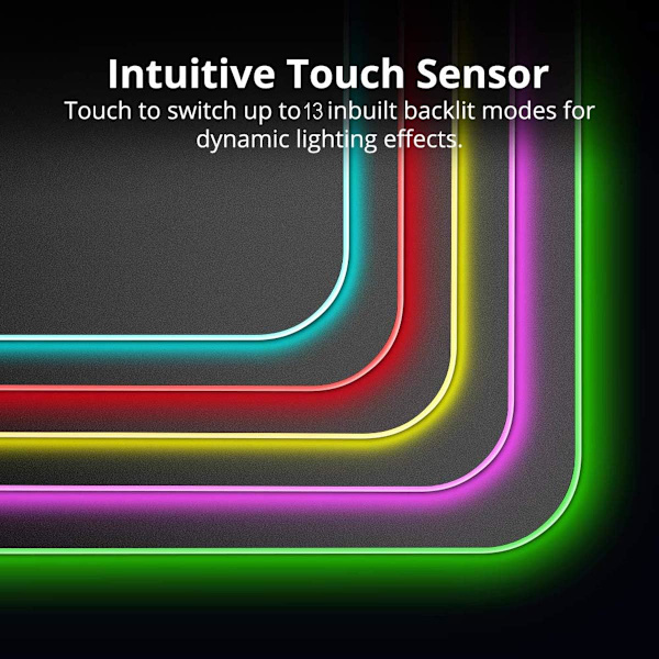RGB Gaming Mousepad, LED-belyst Mousepad, Skridsikker Overflade til