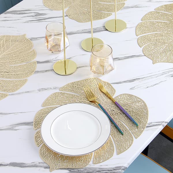 4-pak Turtle Leaf Placemats PVC Huleisolerte Placemats Hot S