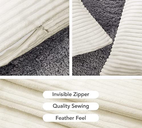 Set med 2 Corduroy Kuddfodral 45x45cm Rektangulär Sammet Utomhus