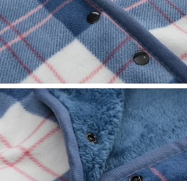 Polarfleece-teppe med hette, dobbeltlags tykkelse