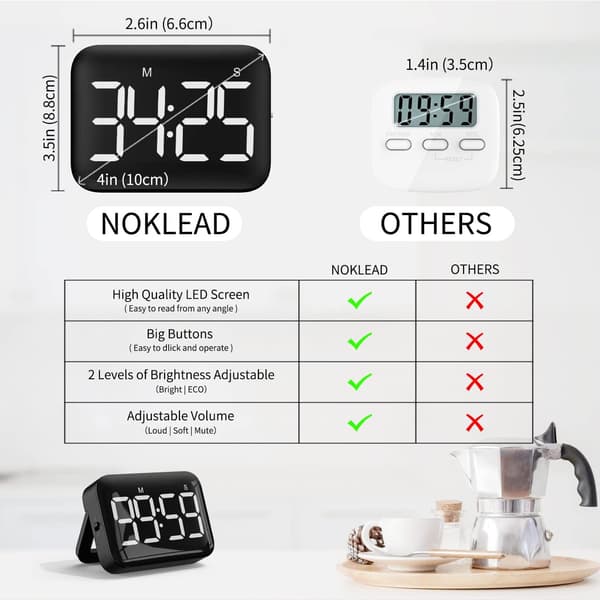 Digital Kjøkken Timer for Matlaging: Magnetisk Nedtellingstimer med