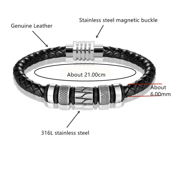 Trending mænds tilbehør Ægte læder flettet armbånd Titan