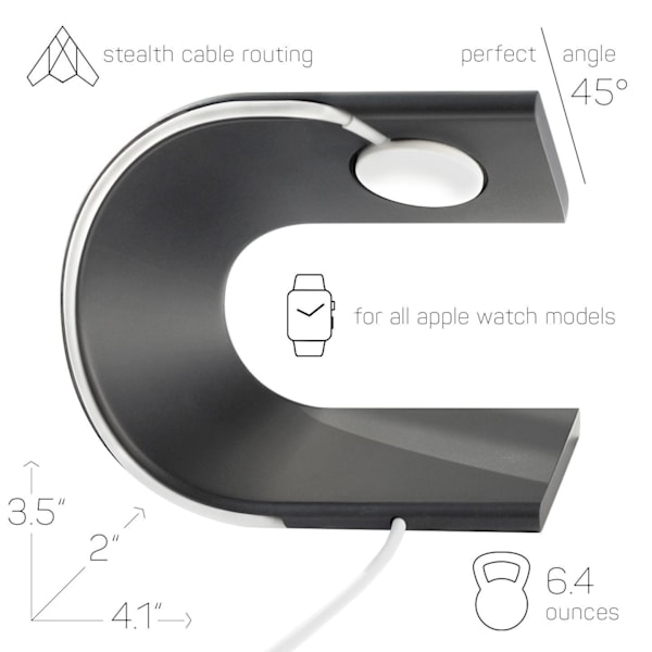 1 Pak Apple Watch Stativ Aluminium Legering U-Formet Skrivebord
