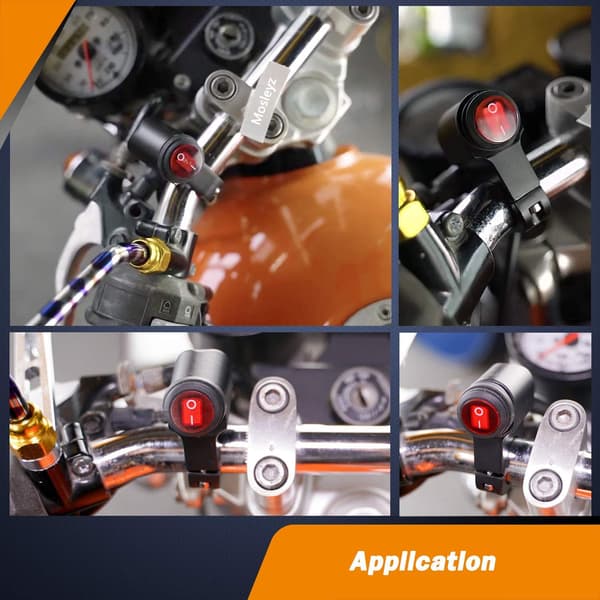 Sæt med 2 Motorcykel Styrswitche Styrlys Switch ATV