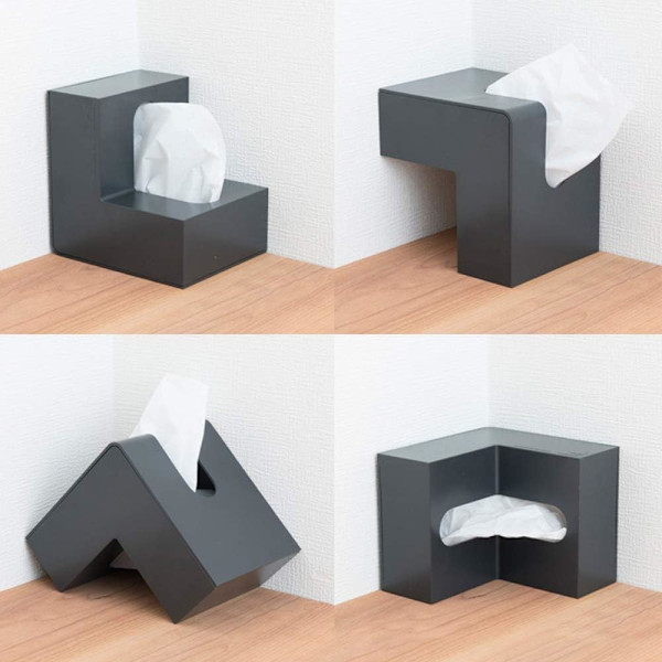 Porta Facial Tissues med Kleenex Cube for Toalett, Bad, Sengesidebord, Kontor eller Bord, Grå