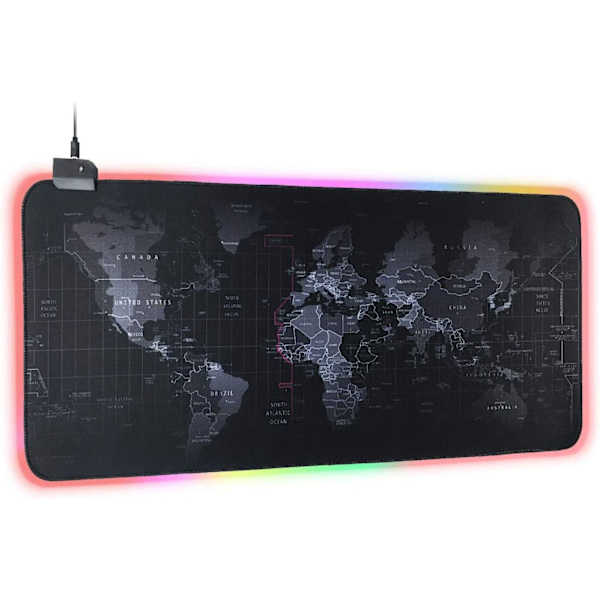 Gaming Mousepad, LED-belyst Mousepad, XL Mousepad med Anti-S