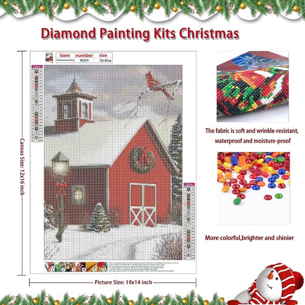 5D Diamantmaleri Sæt Jul, Julefugl 5D DIY Rund Fu