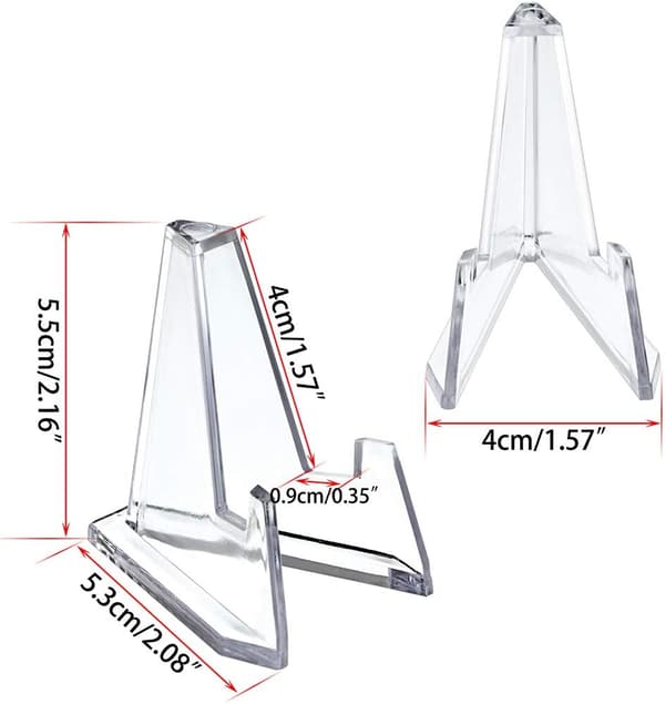 15 Pakker Akryl Staffeli Stativ Klar Mini Mynt Display Staffeli Holder