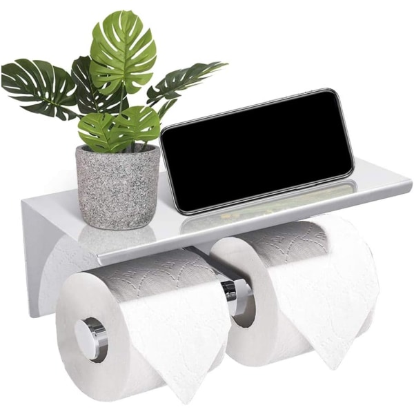 Kaksois-WC-paperiteline hyllyllä, kaksoisrullalle
