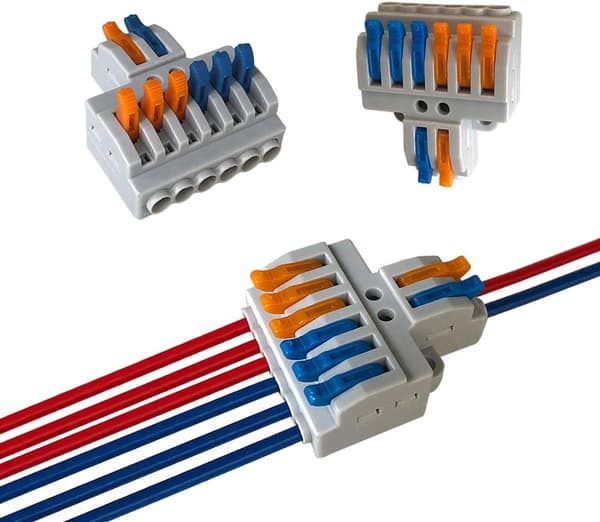 Lever-Nut Trådforbindere, 2 ind 6 ud 8 Port Leder Kompakt Wi