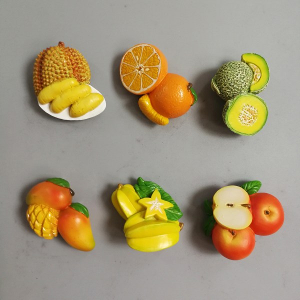 6 refrigerator stickers simulate fruit stickers creative three-di