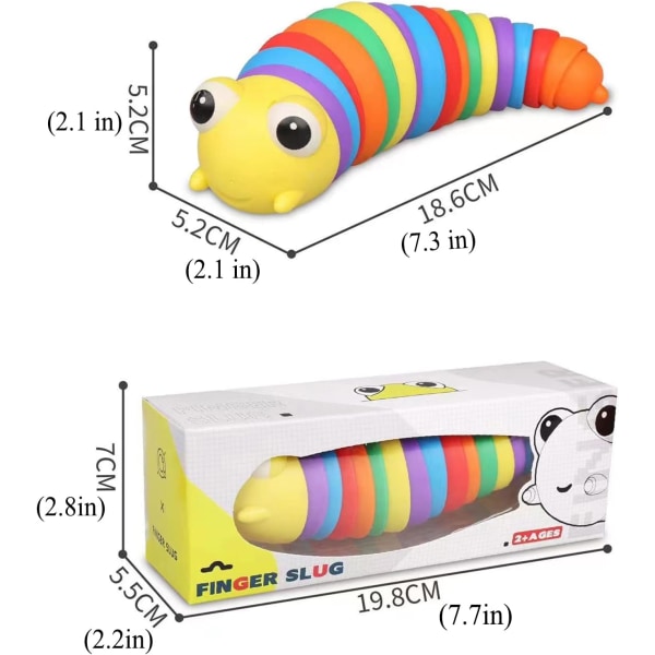 Fidget Slug Legetøj, Sensorisk Slug Skrivebordslegetøj Stressaflastende De